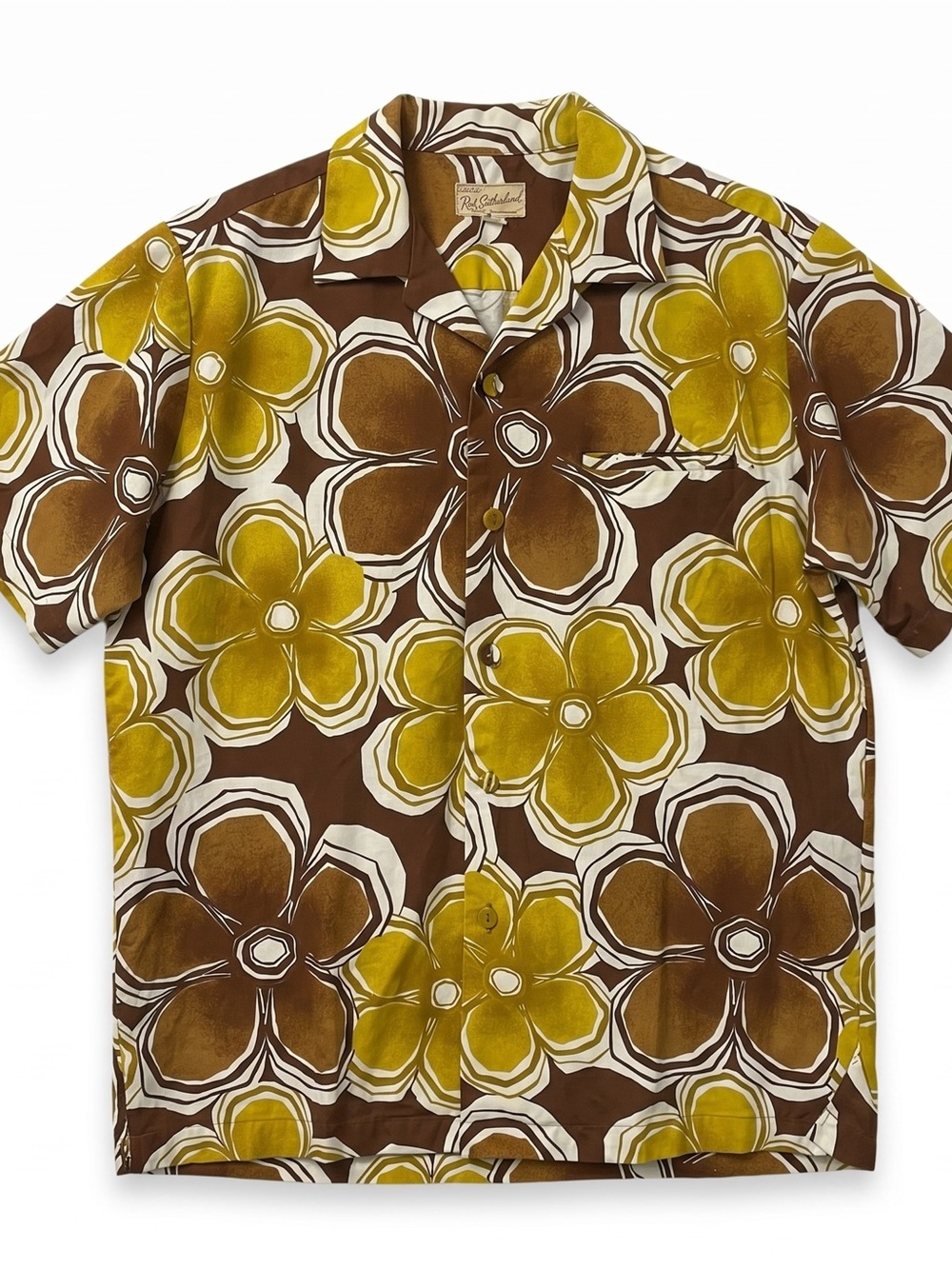 Vintage 1960s Ross Sutherland Honolulu Hawaiian Shirt Men’s L Cotton Hawaii